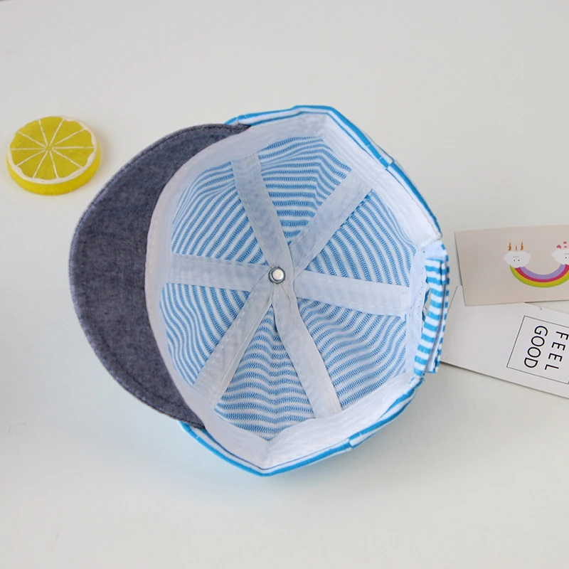 Summer cotton baby hat cute casual striped baby boy cap soft eaves kids girls sun protect hats caps baby hat kids caps