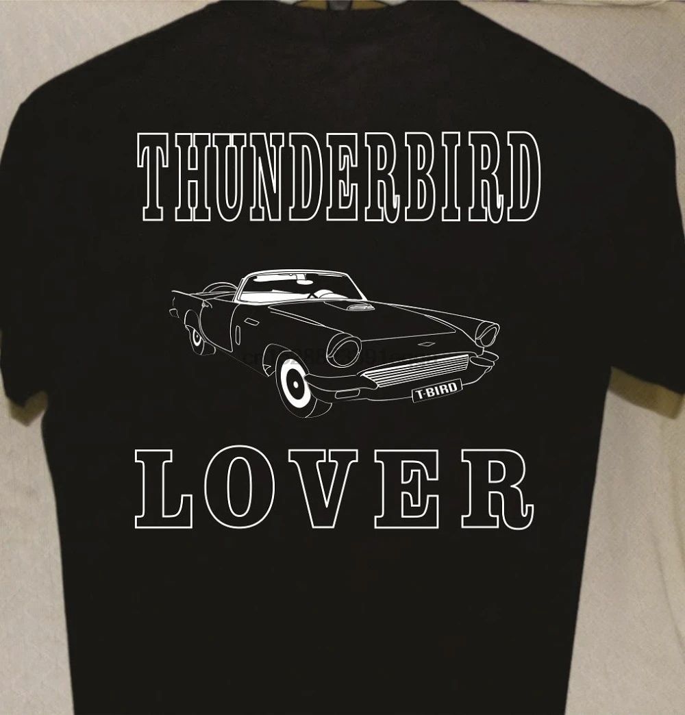 Мужская модная цветная футболка с круглым вырезом и принтом автомобиля Thunderbird |
