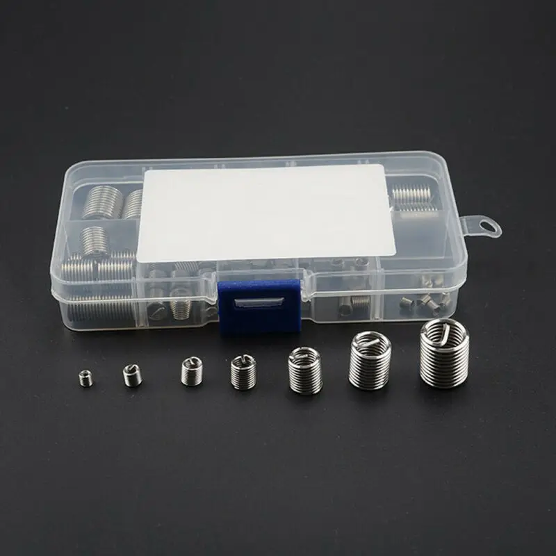 

60pc Stainless Steel Thread Repair Insert Kit M3 M4 M5 M6 M8 M10 M12 Kit