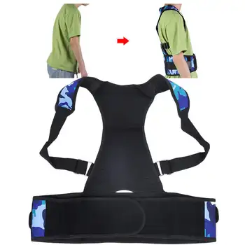 

Camouflage Back Brace Belt Adjustable Posture Corrector Unisex Shoulder Back Lumber Support Belts Back Support for Women Men