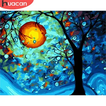 

HUACAN Paint By Numbers Tree Landscape Kits Drawing Canvas HandPainted Gift DIY Oil Painting Pictures Scenery Home Decor