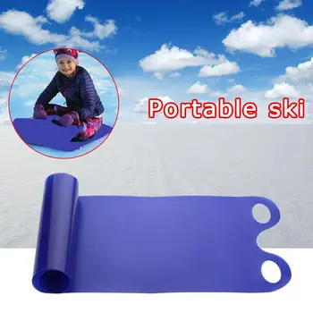 

Adult Children Cold Resistant Portable Skis Roll-up Ski Mats Hollow Handle Mini Sleds Orientated Children's Skis Pad Board Toy