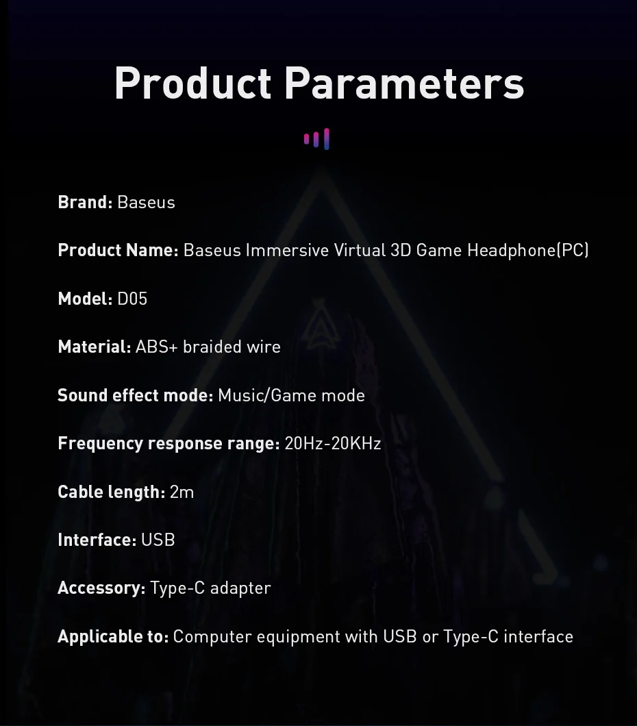 Baseus D05, проводная гарнитура, наушники с громкой связью, 3D звук, игровые стерео USB наушники с микрофоном для ПК, мобильного телефона