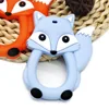 Cute-idea 1pc Fox Cartoon Silicone Beads Baby Teethers Food Grade Teething DIY Baby Nursing Chewing Pacifier Chain ClipToys 3