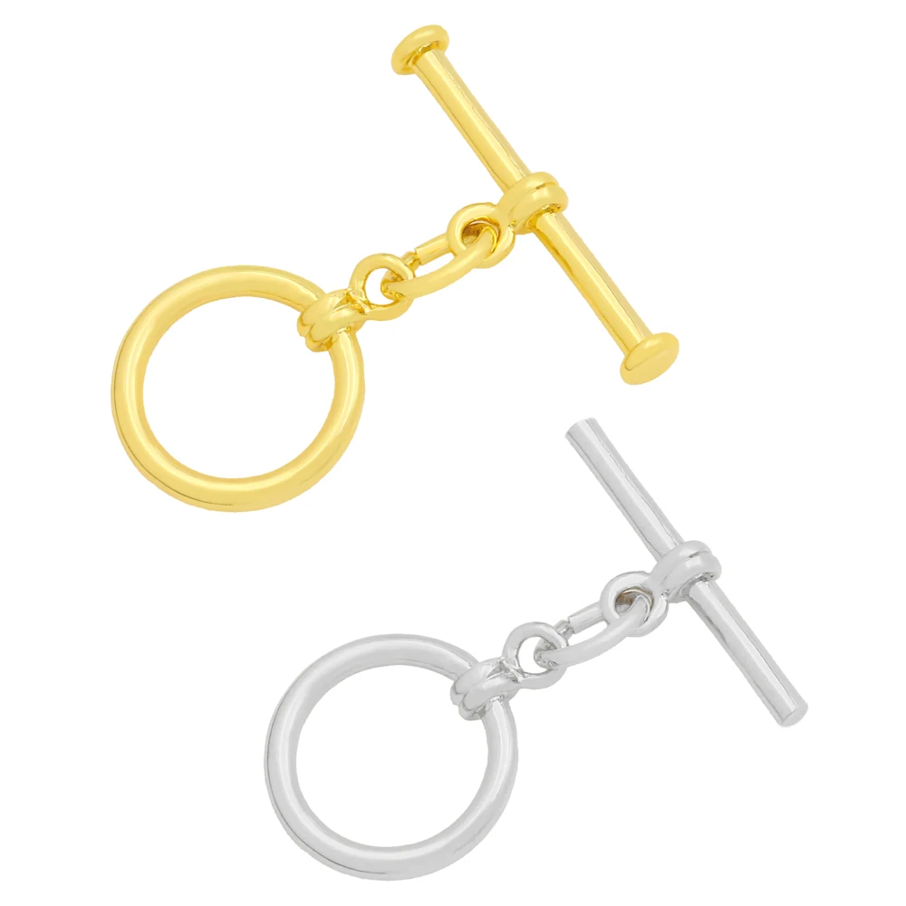 

OCESRIO Small Circle Toggle Clasp Jewelry Connector for Bracelet Gold Plated Brass OT Fastener For Jewelry Making cnta056