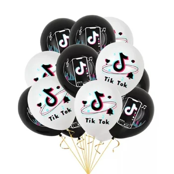 

12inch globos White Black Tiktok Theme Latex Balloons Party Decoration Baby Shower Balloon Kids Birthday Gift Favors Supplies