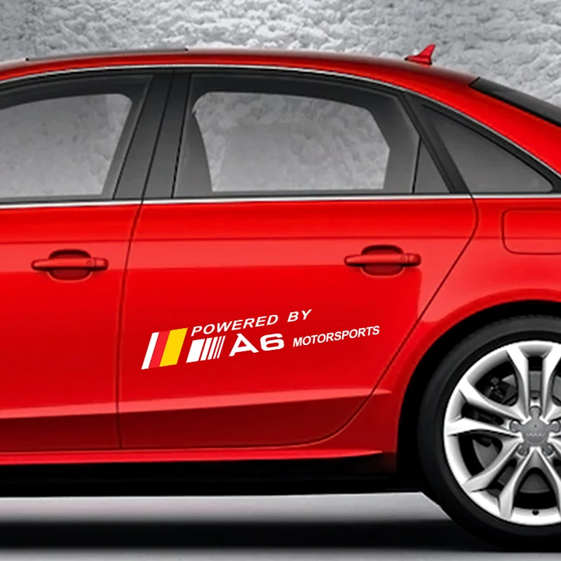 

2PCS Auto Door Side Vinyl Stickers For Audi A6 C6 C5 C7 4F Car Reflective Trim Motorsport Decals Auto Body Decor Car Accessories