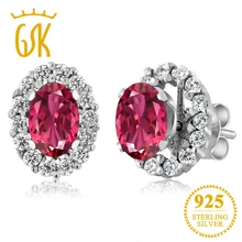 GemStoneKing 1 36 Ct овальные серьги с натуральным розовым турмалиновым
