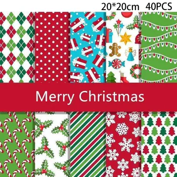 

40PCS Christmas Series Style Cloth Group Cloth Head Small Floral Cotton Fabrics Cotton Fabrics (4 Pieces Per Color)