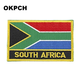 Флаг Южной Африки Лоскутная Ткань Вышивка патч cutstom DIY наклейки PT0136-R - Цвет: PT0136-R
