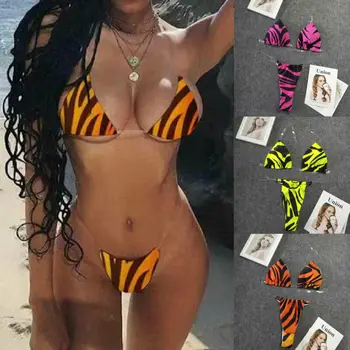 

Women Swimwear Micro Bikini Set Sexy Bra G-string Thongs Ladies Lingerie Bathing