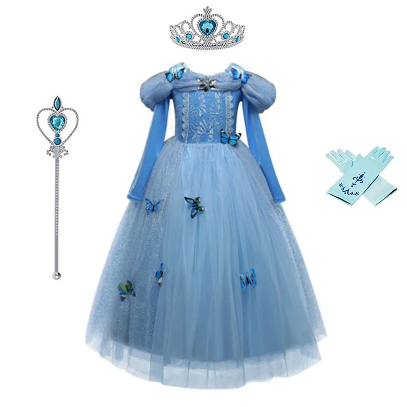 Платье Золушки и Эльзы для девочек; костюмы для детей; платья для костюмированной вечеринки; платье принцессы Анны; Детские праздничные платья; Fantasia