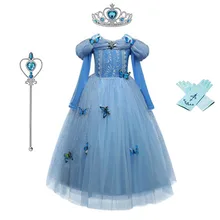 Платье Золушки и Эльзы для девочек; костюмы для детей; платья для костюмированной вечеринки; платье принцессы Анны; Детские праздничные платья; Fantasia