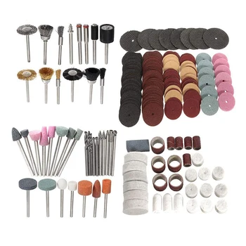 

222pcs/lot 1/8 Inch Accessories Shank Rotary Tool Bits Sanding Belts Polishing Wheel With Wooden Storage Box