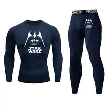 Star Wars Men thermal Underwear Set Compression Quick Drying Thermo fleece Men Clothing warm Shirt Fitness MMA men's full suit