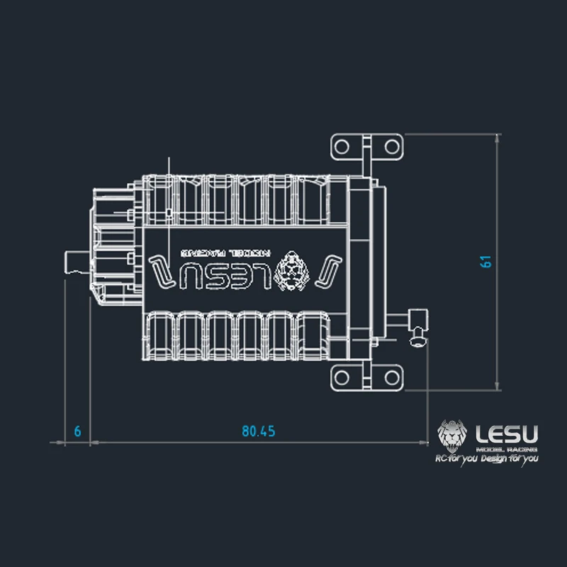 LESU 3 скорости Металл Коробка передач для 1/14 Радиоуправляемый тягач Tamiya грузовик