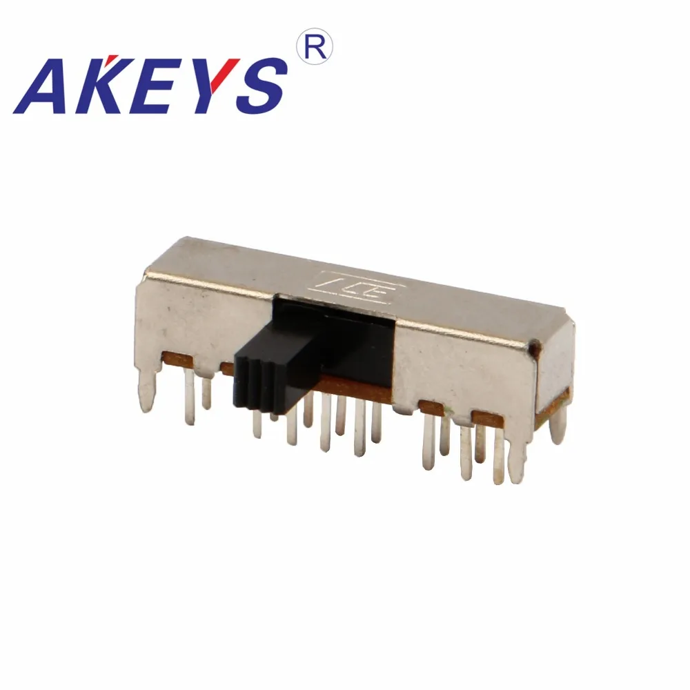 

10PCS SK-43D05 4P3T Four pole three throw handle heights 3mm slide switch side insert 16 pin with 4 fixed pin
