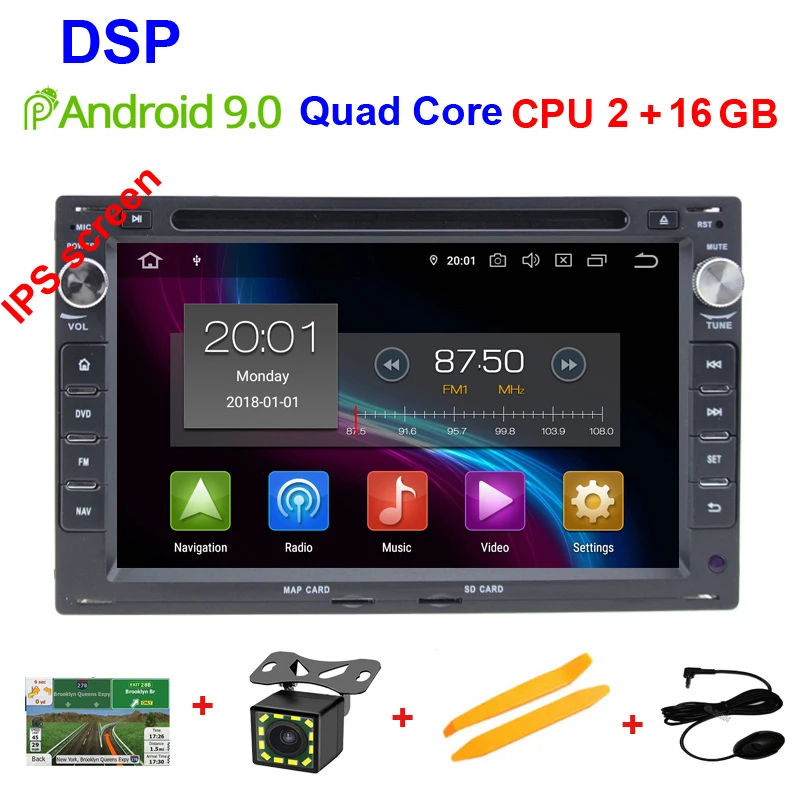 DSP ips 4G Android 9,0 Автомобильный gps для VW PASSAT B5 B4 JETTA BORA GOLF 4 SHARAN POLO MK5 MK4 MK3 T5 транспортер для peugeot 307 dvd - Цвет: 2GRAM 16G RAM  DSP