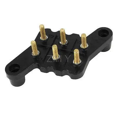 

5.6mm Dia Screw 2 Holes Connector Motor Terminal Block Black
