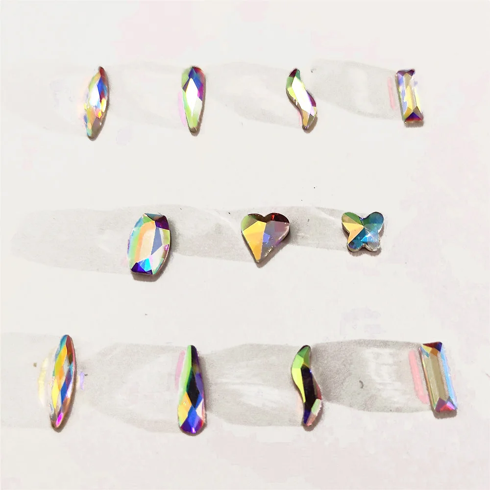 Jewelry and Rhinestones For Nails Charms Metal Accessoires 3d Glitter ab Diamonds Nailart Supplies Colored Wing Manicure Diy