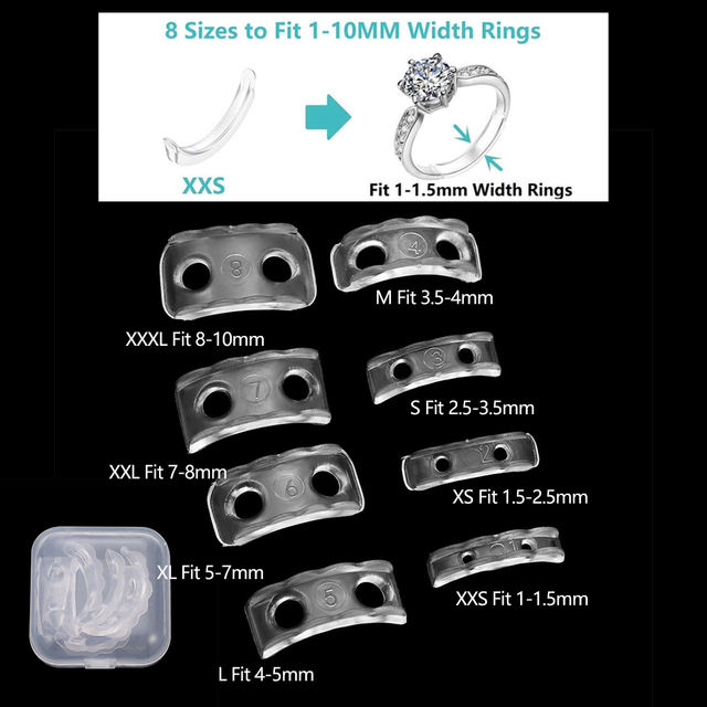 Transparent Spiral Based Ring Tools Spring Coil Ring Size Adjuster Guard Tightener Reducer Resizing Tool For Jewelry