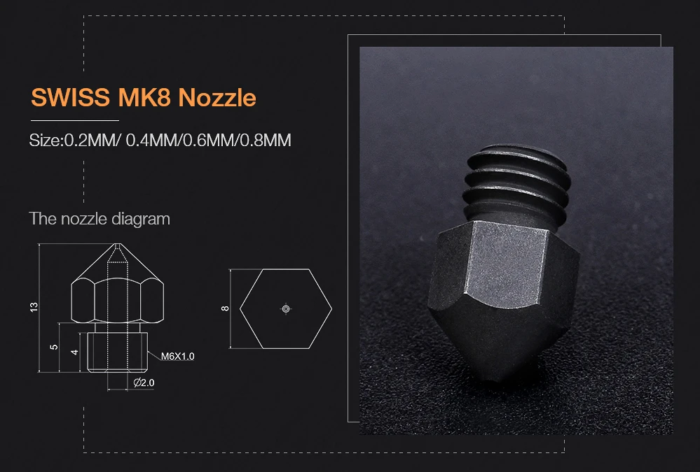 CR10S PRO Hotend Upgrade Kit прецизионная закаленная стальная насадка теплоотвод титановая теплоотдача 3d части принтера для CR-10S PRO