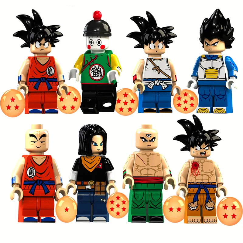 ТВ-кран Dragon Ball Z 8 комплектов бесземный Vegeta Goku Chichi бордок Gogeta модель строительного