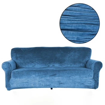 

Solid Color Plush Thicken Elastic Sofa Cover Universal Sectional Couch Stretch Seater Cover 1/2/3/4 Slipcover Living For Room