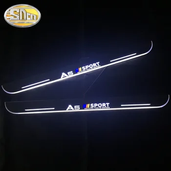 

SNCN 2PCS Waterproof Acrylic Moving LED Welcome Pedal Car Scuff Plate Pedal Door Sill Pathway Light For Audi A5 B9 B8 Coupe