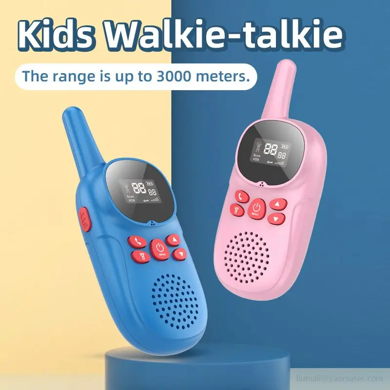 

Mini Toys Handheld Transceiver Children's Walkie Talkie Kids 3KM Range UHF Radio AAA Battery Lanyard Interphone Birthday Gift