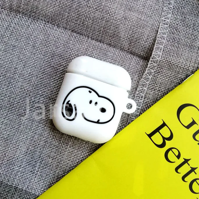 Милый мягкий беспроводной Чехол для наушников для Apple AirPods 2 Силиконовый чехол для зарядки наушников Защитный чехол для AirPods аксессуары - Цвет: snoo