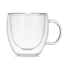 150 мл двухслойная кофейная стеклянная чашка с ручкой, теплоизоляционная чашка для питья молока, чая, прозрачная посуда для напитков, отличный подарок