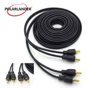 

Amplifier Copper Line Cable Connector RCA Plug Phono Y Splitter Lead Adapter Car Audio Power Cable 5m Wire