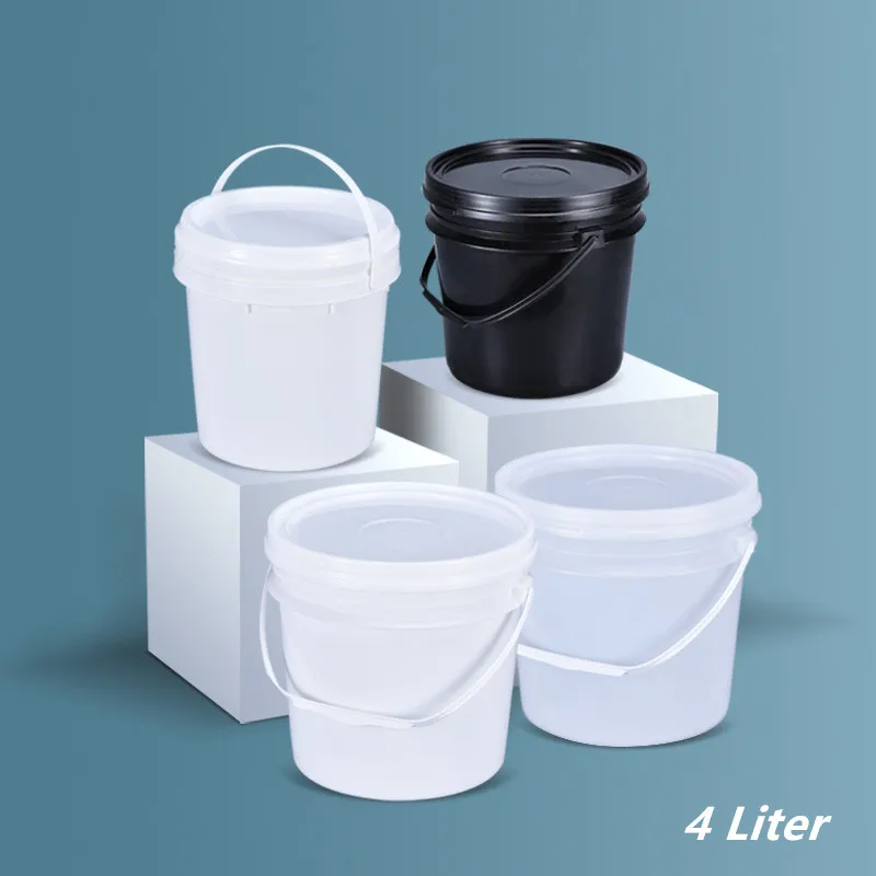 1 Gallon Plastic Bucket 4l Food Grade Small Container For Food Cosmetic Paint Glue Leakproof Plastic Pail 1pcs Buckets Aliexpress