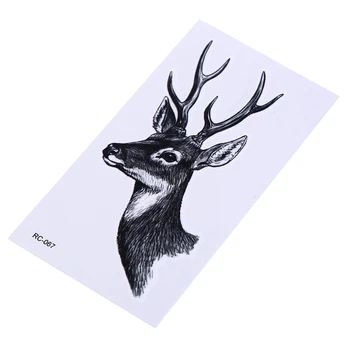 

10.5*6cm Waterproof Temporary Tattoo Sticker elk head deer bucks horn antlers henna tatto flash tatoo fake tattoos for men women