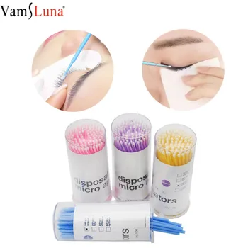 

300Pcs Eyelashes Cosmetic Swabs Applicator Brushes Dental Micro Brush Disposable Materials Durable Micro Mascara Wands Spoilers