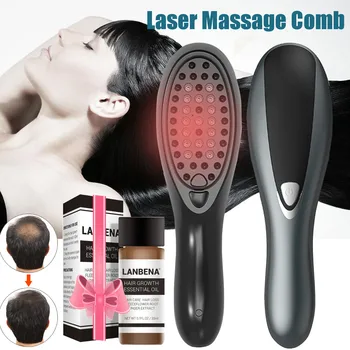 

Newest USB Rechargeable Antistatic Hair Growth Infrared Electric Massage Anti Hair Loss Phototherapy Scalp Massager Comb Drop