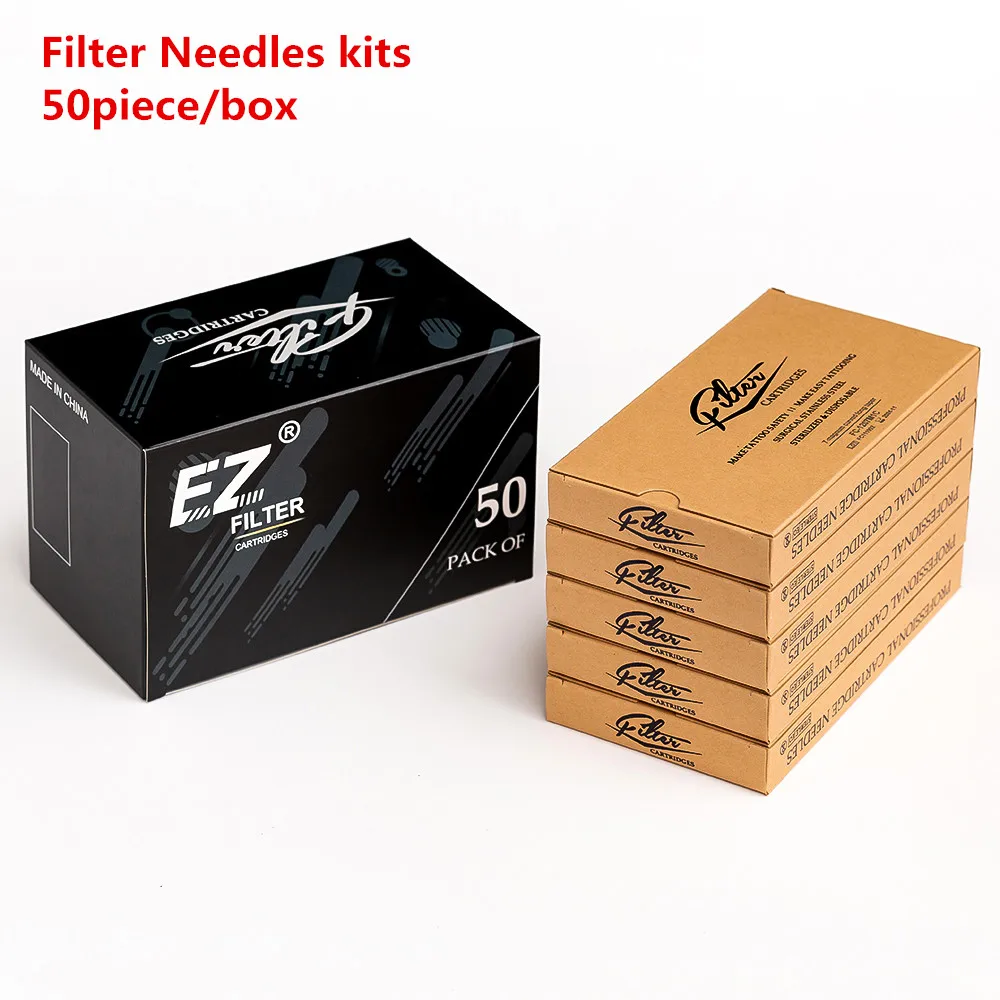 50Pcs Assorted FILTER Tattoo Cartridge Needles Mixed #10 #12 RL RS M1C M1 for Rotary Cartridge Tattoo Machine Pen Tattoo Girps 50 pieces valued package ez revolution tattoo cartridge needle kit rl rs m1 m1c assorted sizes for tattoo machine supplies