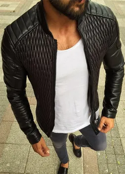 

New style men's leather jacket European and American European size jacket large size leather jacket