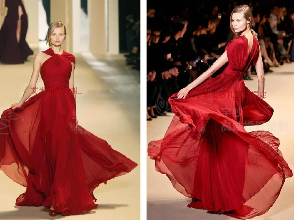 Красное Шифоновое Платье фото 8