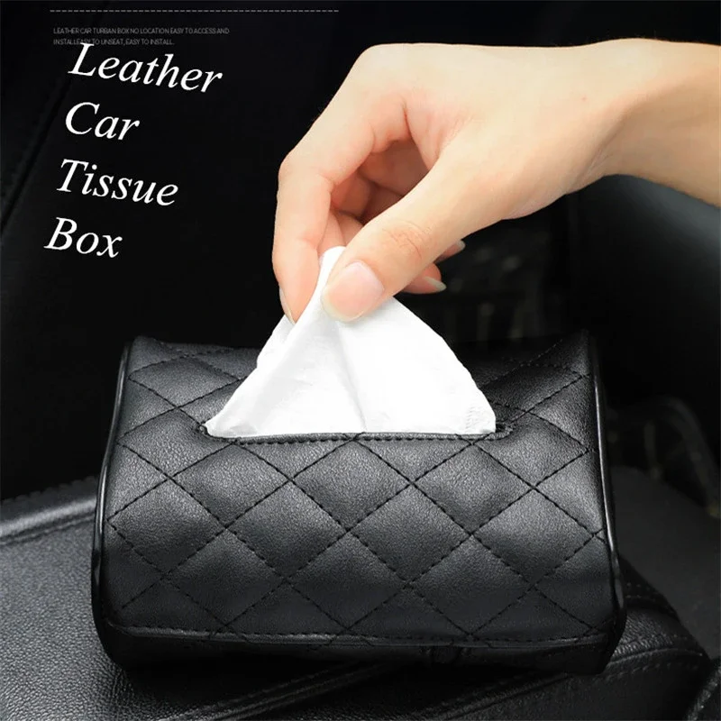 

PU Leather Tissue Box Napkin Holder Auto Paper Cover Case Organizer Towel Holder Kleenex Boxes for Bathroom Car Room Car-styling