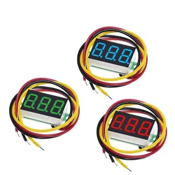0.36 Polegada 0.36 "voltímetro digital vermelho verde azul dc 0v 100v três linhas 3 dígitos tensão painel medidor display led cor