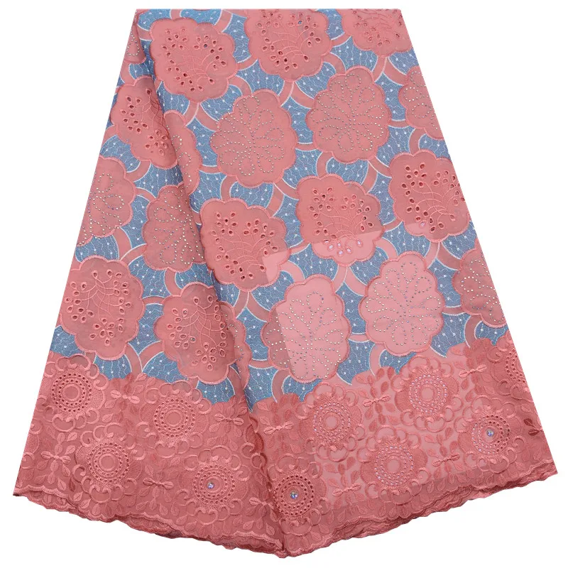 Men African Swiss Voile Lace In Switzerland High Quality Lace Swiss Cotton Lace Fabric With Stones For Daily Dresses F1771