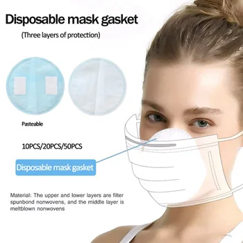 

50Pcs 3 Layer Disposable Mask Gasket Safe Anti Dust Breathable Mouth Face Mask Replacement Pad Comfortable Filter Protection Pad