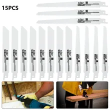 15 pces 6/8 polegada reciprocating lâmina de serra bi metal de grande resistência carpintaria lâmina de corte de metal para dewalt bosch mak black & decker