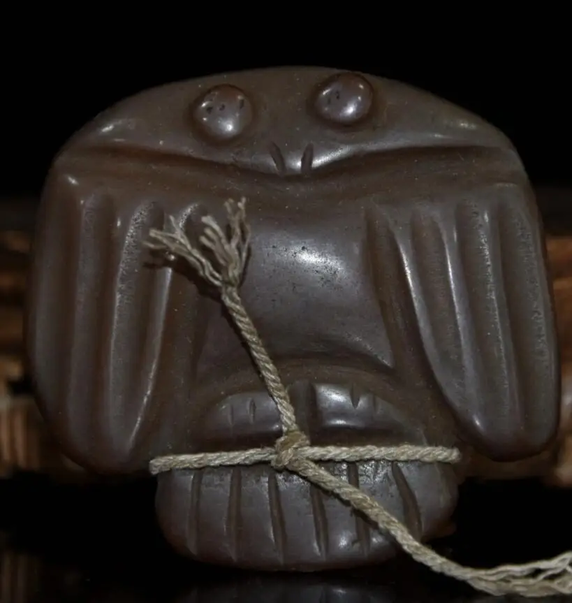 

Hongshan culture Old agate Archaize male eagle small statue