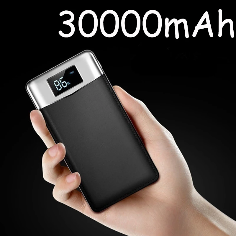 

Power Bank 30000mAh Powerbank External Battery Portable Fast Charger for All Smartphone with Charger Bank Full Screen Waterproof