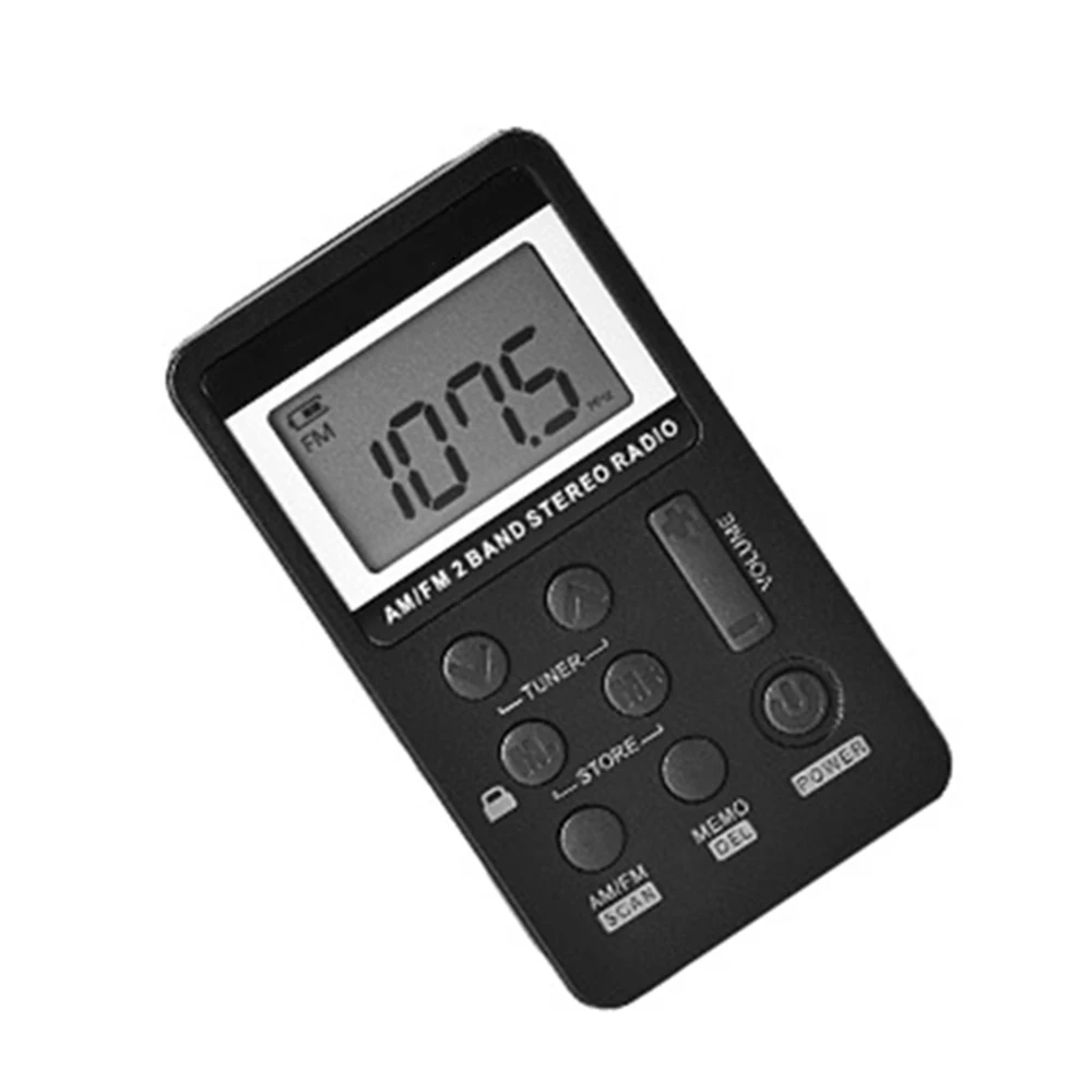 Mini Portable Stereo Radio Handheld Digital FM AM Two Bands Player Speaker Lithium Battery Rechargeable