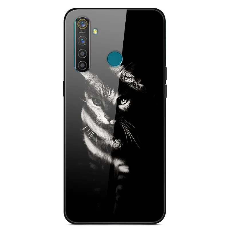 Для Coque OPPO Realme 5 Pro Чехол из закаленного стекла мягкий чехол-бампер с принтом для OPPO Realme 5 Pro Realme Q чехол для телефона Realmeq - Цвет: 19