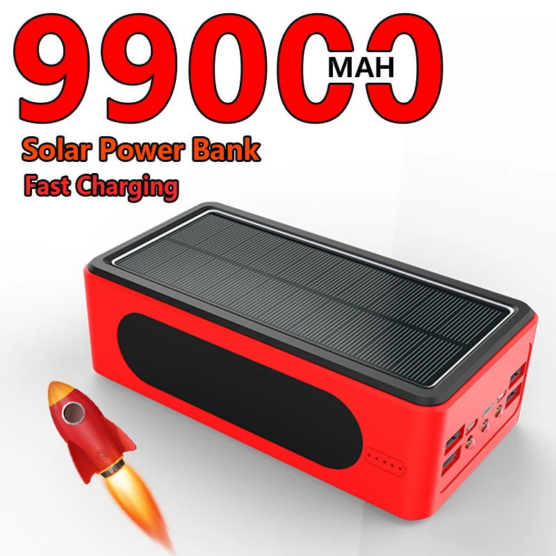 Solar Power Bank 99000mAh Portable Charger 4USB 3.0 Quick Charge Fast Charging Powerbank External Battery for Xiaomi |